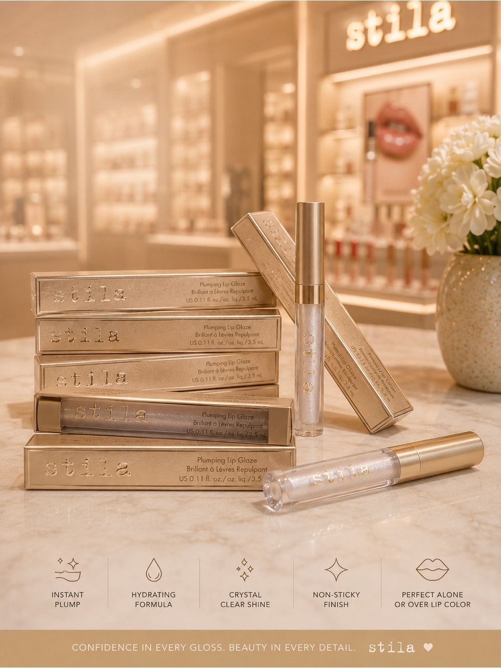 Stila Plumping Lip Glaze in Clear - Gold Accent Packaging - Picture 3 of 5
